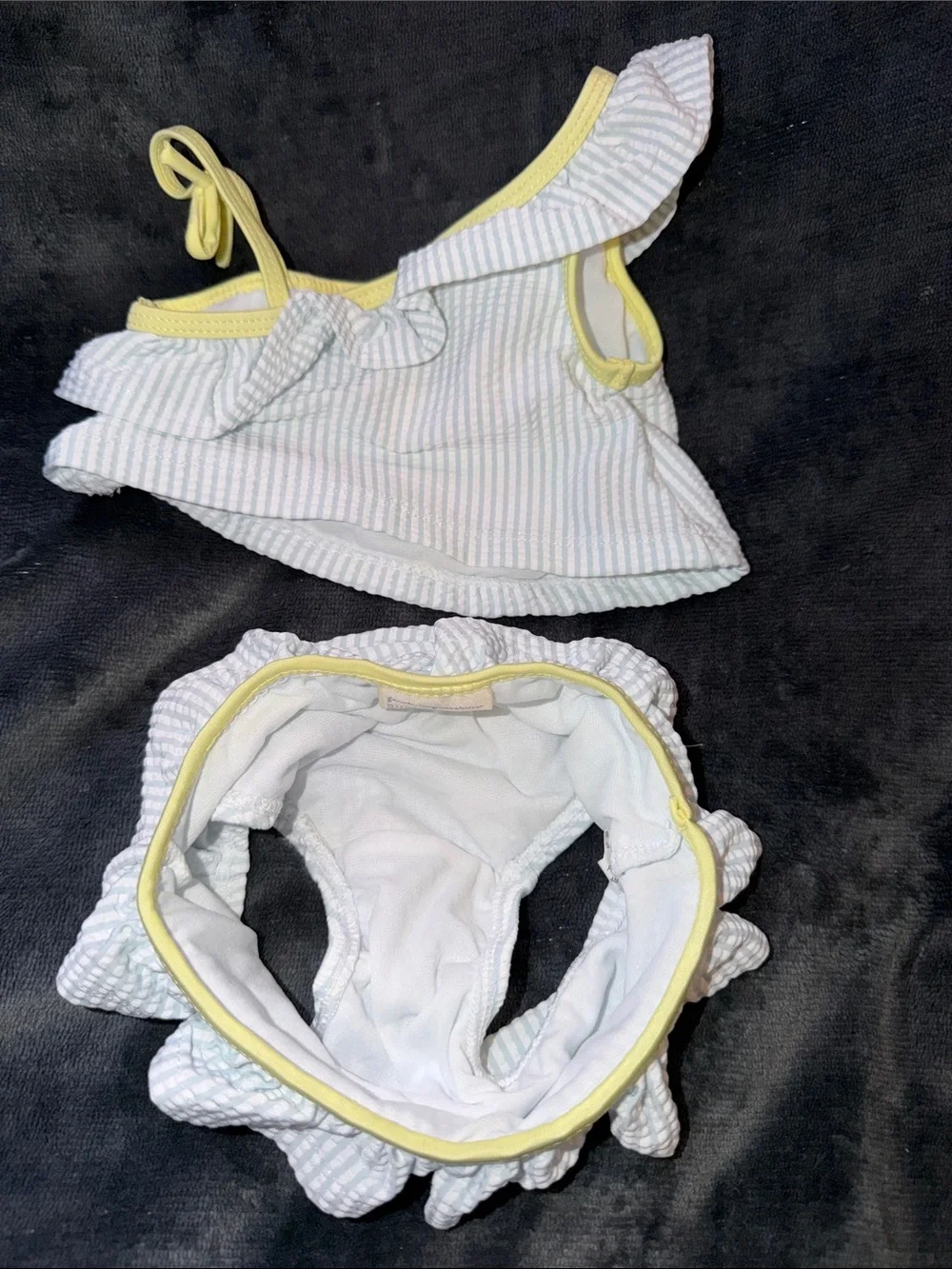 First Impressions Light Blue & Yellow Ruffle Two-Piece Kids Bikini